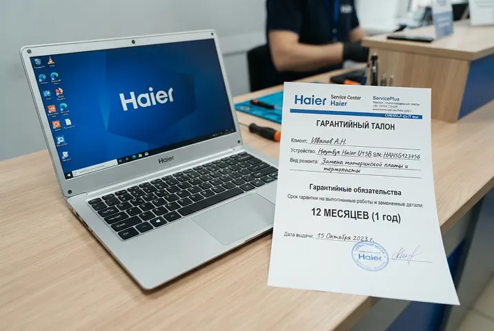 Гарантия на ремонт ноутбука Haier