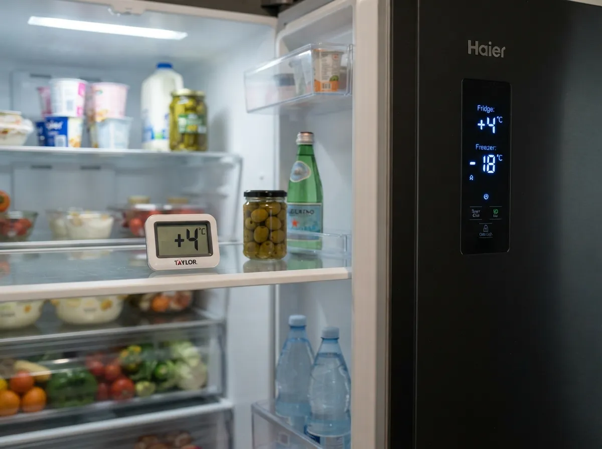 Проверка температуры в камерах холодильника Haier после ремонта